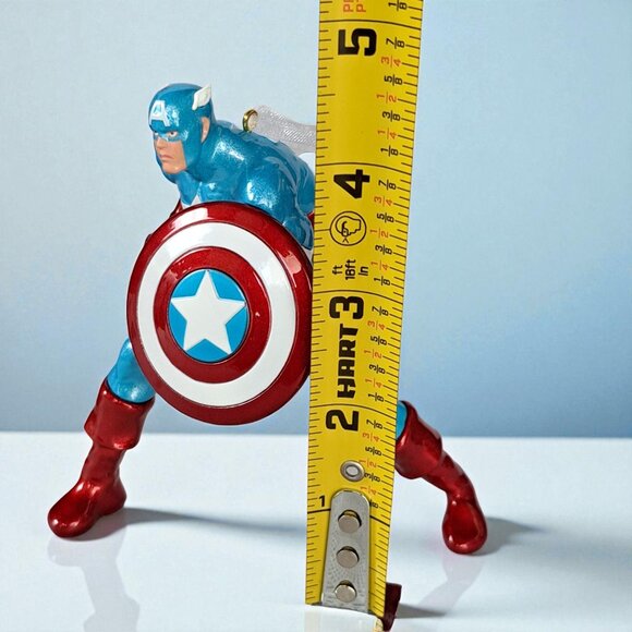 2020 Hallmark Marvel Comics Captain America Premium Metal Ornament IOB w/Price - Picture 9 of 10